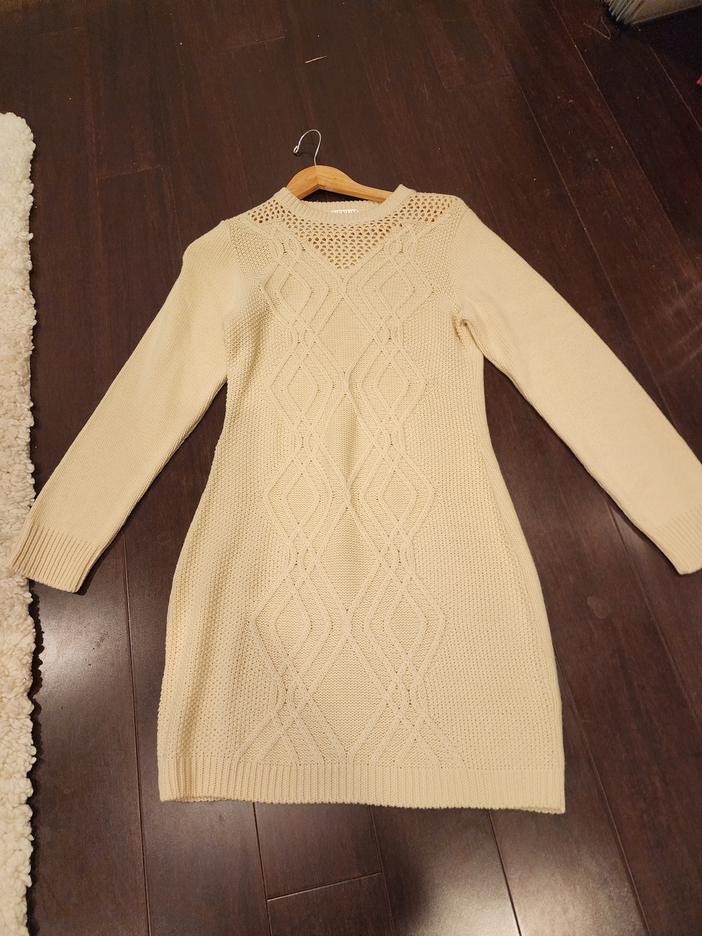 VENUS Cream Cable-Knit Mini Sweater Dress - Picture 5 of 10